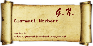 Gyarmati Norbert névjegykártya